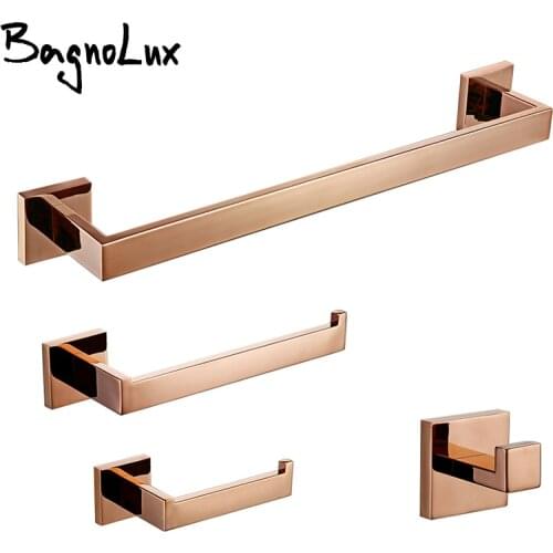 Rose gold Wall-mounted Stainless Steel Clothes hook Toilet Paper Holder Towel Bar Kitchen Facilities Bathroom Accessories