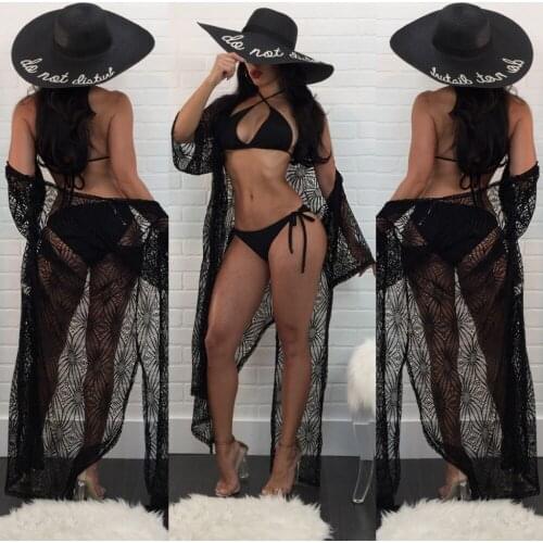 2018 New Sexy Bikini Sunscreen Beach Holiday Long Cardigan Blouse Dress Underwear Sexy Apparel