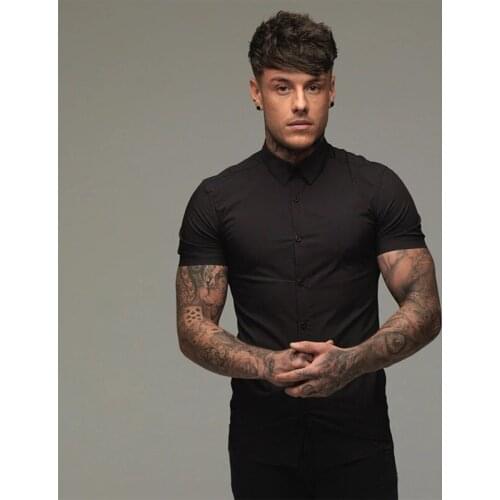 2021 Summer New Mens Dress Shirt Brand Men Breathable Short Sleeves Turn-down Collar Cardigan Shirt Mens Clothing