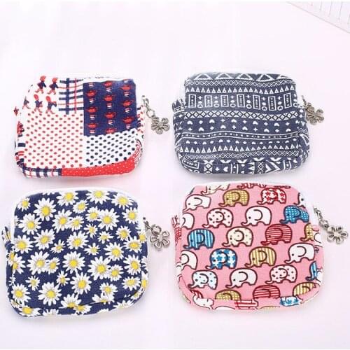 New Cute Coin Purses Cute Women Girl Cute Sanitary Pad Organizer Holder Napkin Towel Convenience Bags Coin Purse Keychain