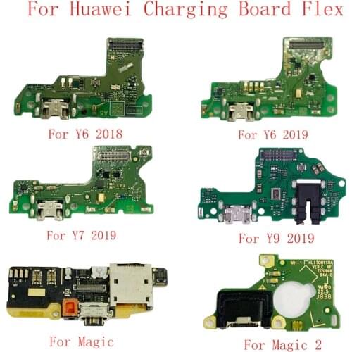 USB Charging Dock Port Connector Board Parts Flex Cable For Huawei Y6 2018 Y6 2019 Y7 2019 Y9 2019 Magic 2 Replacement Part