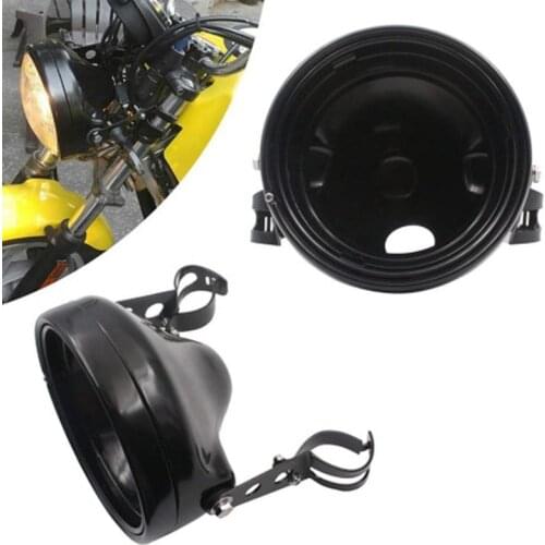 OTBS 7 inch round motorcycle black Headlight Housing Mount Bucket Black For Honda Harley Yamaha Suzuki motorcycle