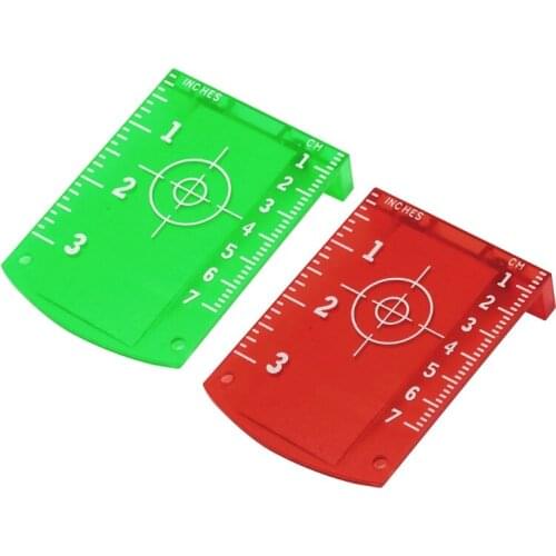 La-ser Target Card Plate for Red La-ser Level Magnetic Floor Target Plate with Stand Engineering Plastic Red/ Green