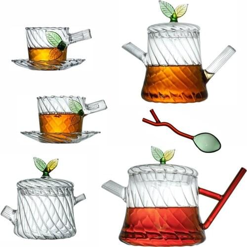 Wizard of Oz Transparent High Borosilicate Glass Teapot Afternoon Tea European Branch Idyllic Style Branch