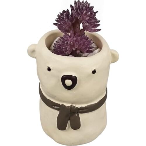 PRZY New Cute Bear Planter Mold Animal silicone Flowerpot Mould DIY Concrete Succulent Pot Molds Resin Crafts Clay Mold