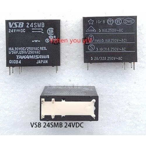Original FOR TAKAMISAWA VSB24SMB VSB-24SMB 24VDC 6PINS 16A Power Relay
