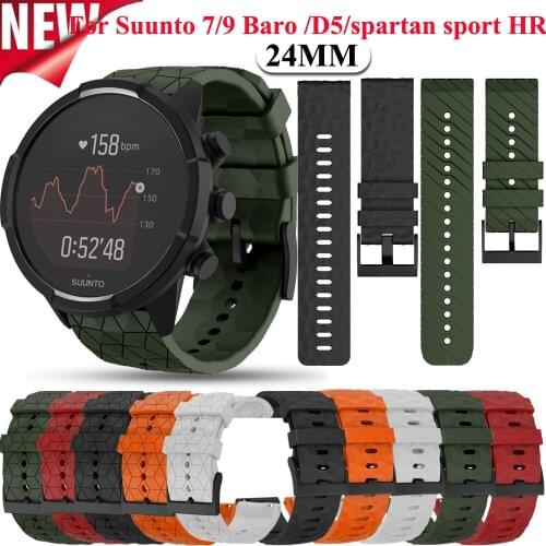 Silicone Smart Watch Straps 24mm Watchband For Suunto 7/9/9 Baro/D5/Spartan Sport Wrist HR Baro Bracelet Wristbands Belt Correa