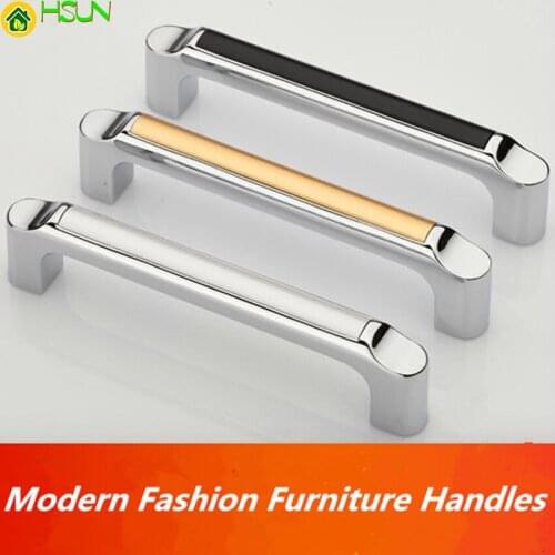 128mm Black Cabinet Drawer Pull Knob Chrome Dresser Cupboard Handle 5" Silver Black Modern Fashion Furniture Hardware Handle