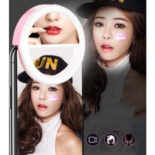 Selfie Ring Mirror Makeup Case For iPhone 6 6S 5 5S SE 7 8 x for Samsung S8 S7 S6 LED Light Flash UP Android Mobile Phone