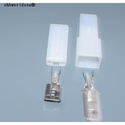 Shhworldsea 1 Pin 6.3 Series Car & Motorcycle Connector White Plastic Plug With Terminal DJ70121-6.3-11/21 1P Connector