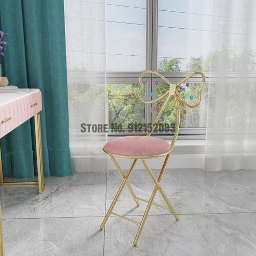 Nordic makeup stool net red ins nail chair modern minimalist girl princess bedroom back dressing table stool