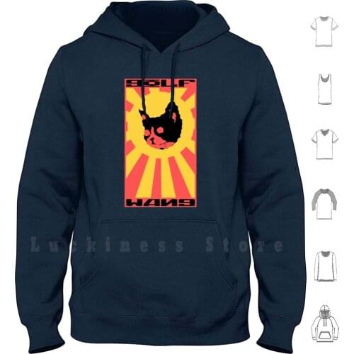 Wangaganda hoodies long sleeve Wolf Gang Golf Wang Propaganda Cat Land Of The Rising Kdog5611 Red On Yellow Russia