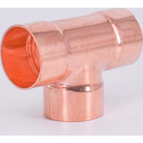 25.4-108mm Inner DiaThickness Copper Equal Tee Socket Weld End Feed Coupler Plumbing Fitting Water Gas Oil