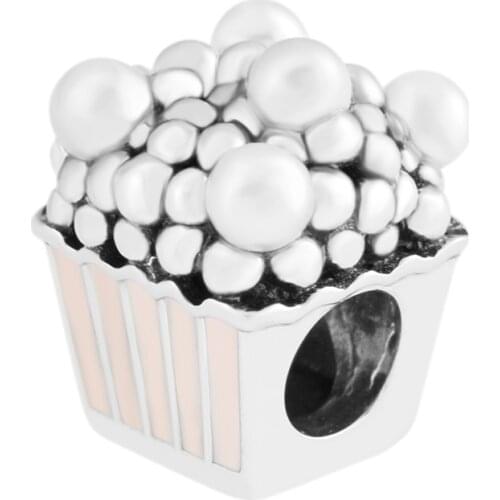 DIY Beads Charms Silver 925 Original Bracelet Sterling-Silver-Jewelry Delicious Popcorn Bead FOR jewelry Berloque Perles