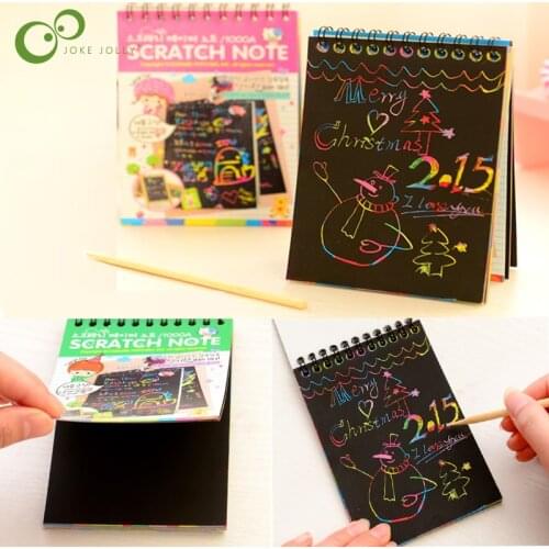 1Pc Magic Scratch Book Art Doodle Pad Sand Painting Cards Early Educational Learning Creative Drawing Toys for Children ZXH