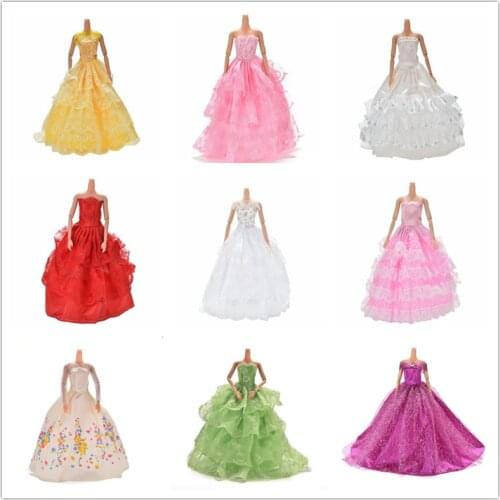 1Piece Evening Dress For Doll Multi Layers Wedding Dress Furniture For Doll Clothes For Doll Accessories or Shoes