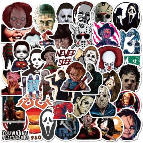 10/30/50pcs/pack Classic Horror Movies Character Graffiti Stickers For Skateboard Bicycle Computer Notebook Car Childrens Toys