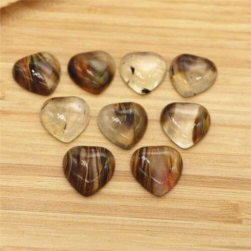 18pcs/lot 2021 Free New Good Quality Natural Watermelon Peel Heart Shape Cab Cabochons Beads for Jewelry Making 25mm Wholesale