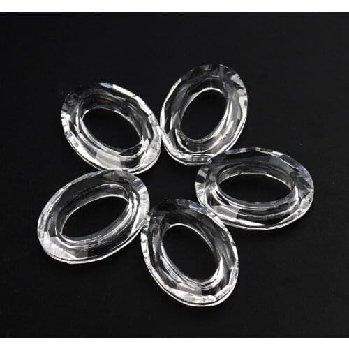 2PCS Oval Clear Chandelier Crystal Prism Parts Hanging Pendant Suncatcher Glass Charms Crystal for DIY Jewelry Making Necklace
