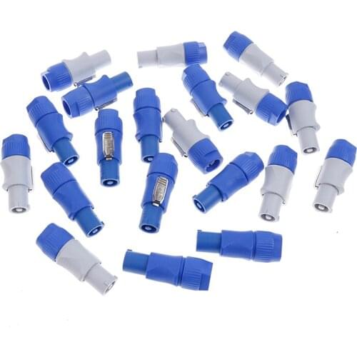 20PCS Speak On Male Plug Powercon Type A NAC3FCA+NAC3MPB Chassis Plug Panel adapter 4 Pin Powercon Speaker Connector