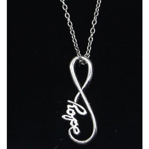 20pcs New Fashion Necklace 39x15mm infinity symbol hope Pendants Short Long Women Men Colar Gift Jewelry Choker