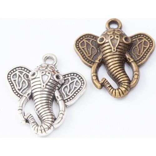 30pcs 28*25MM Vintage silver color bronze elephant Ganesha charms pendants for bracelet necklace earring diy jewelry making