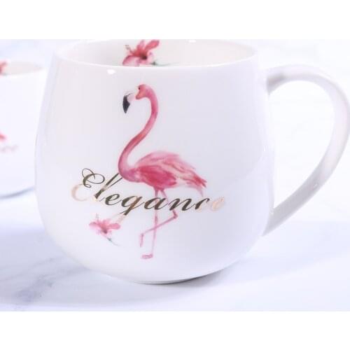 300ML Mugs Creative Flamingos Single Water Cup Advertising Student Gift Cup Christmas Mugs Ceramic Coffee Cups