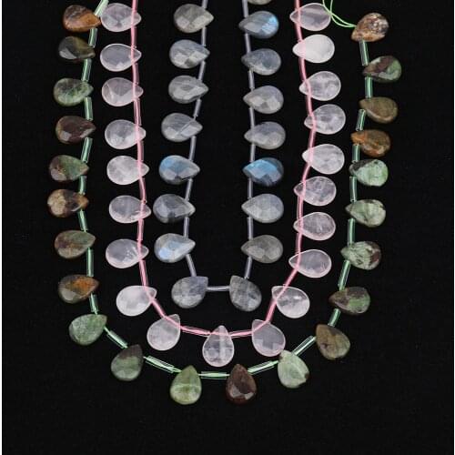 6 Stone Choice,Full Strand Natural Labrodorite Roses Quartz Stones Slice Water Drop Loose Beads For DIY Jewelry Making DG-35JBDJ
