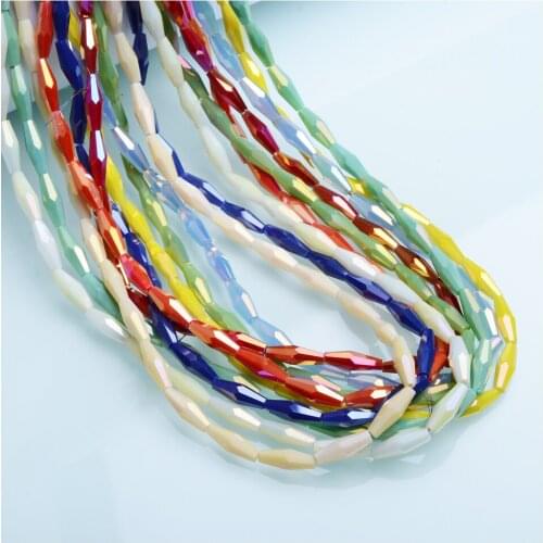 Colorful Crystal Beads 4x12mm Long Bicone Austrian Loose Spacer beads for Jewelry Making