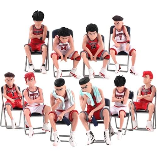 5pcs/set Slam Dunk Sakuragi Hanamichi Rukawa Kaede Akagi Takenori Miyagi Ryota PVC Action Figure Collection Model Toys