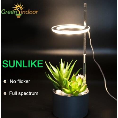 USB 5V Grow Light Full Spectrum Led Growing Lamp For Small Plants Indoor Growbox Phyto Ring Lamp Succulent Phytolamps Sunlike