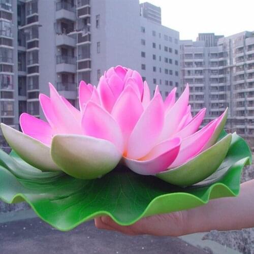 60CM Huge Artificial Decorations Lotus Flower Craft Water Pool Fake EVA Flower For Christmas Ornament Wedding Party Decoration