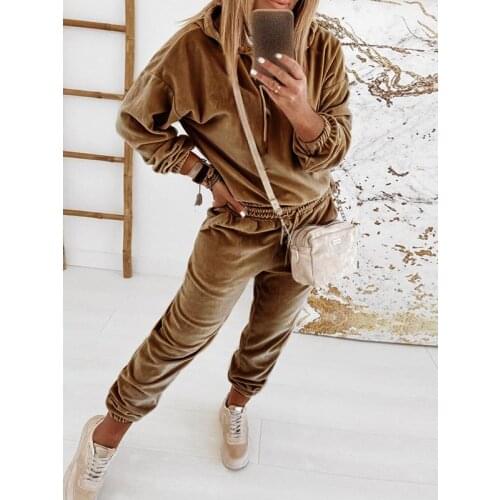 Two Piece Set Women Long Sleeve Sport Hoodies Sweatshirt Pants 2020 New Autumn Clothes Suit Lounge Wear Tracksuit Woman Jogging