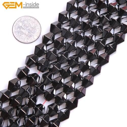 Gem-inside Rhombus magnetic magnetite Hematite Healing Stone Beads For Jewelry Making Necklace 6-8mm 15inches DIY Jewellery