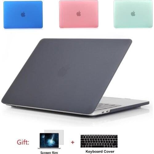 Matte Hard Shell Laptop Case For Apple MacBook Air 11 Air 13 Pro Retina 12 13 15 Cover New Pro 13 15 with/without Touch Bar