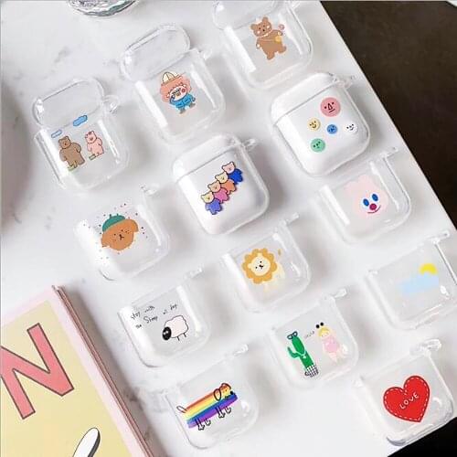 Cute Protective Hard Case For Apple AirPods Charging Box Wireless Bluetooth Earphone Protective Cover For Airpods Accessories E0