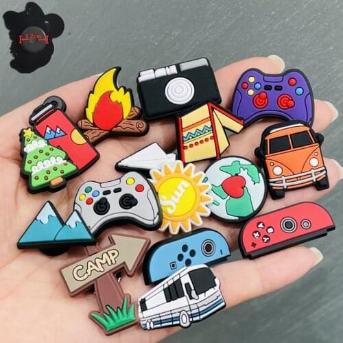 1PCS PVC Cartoon Fridge Magnets Guide Sign Game Console Camera Tank Tai Chi Coffee Earth Refrigerator Magnetic Sticker Kids Gift