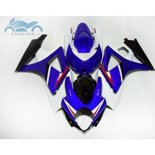 Free Custom Fairing set for SUZUKI 2007 2008 GSX R1000 K7 motor racing sport fairings kit 07 08 GSXR 1000 white blue aftermarket