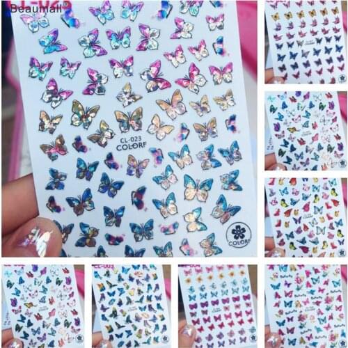 Elegant Butterfly Nails Art Manicure Back Glue Decal Decorations Nail Sticker For Nails Tips Beauty