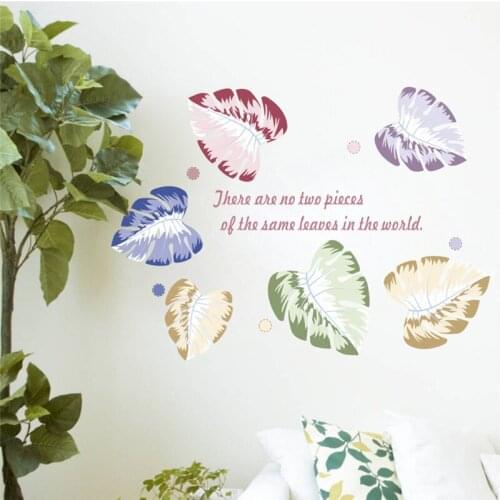 Tropical Tree Leaves Wall Stickers For Office Shop Home Decoration Natural Mural Art Diy Pvc Plant Wall Decals Posters