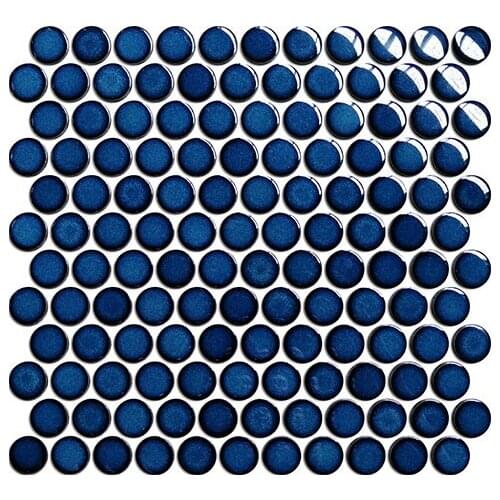 Extraordinary 312*330mm Blue Round Bathroom Wall Mosiac Tiles