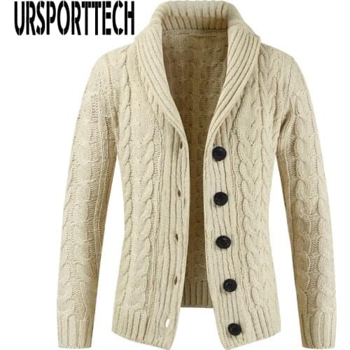 2020 New Cardigan Sweater Men Thick Slim Fit Sweater Coat Jumpers Knitwear High Quality Autumn Korean Style Casual Mens Sweaters