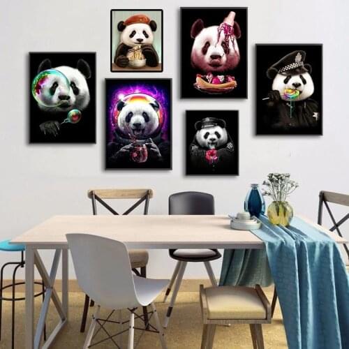Panda Canvas Art Paintings Animal Poster and Print Cuadros Wall Art Picture for Kids Bedroom Home Decoration Gift Unframed