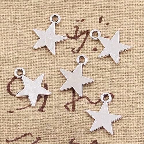 30pcs Charms Star 16x13mm Antique Tibetan Bronze Silver Color Pendant Findings Accessories DIY Vintage Choker Handmade Jewelry