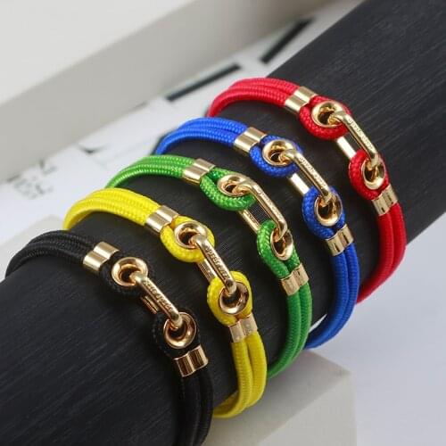 Simple sports and leisure style color fashion stitching ring double-layer adjustable couple bracelet bracelet gifts