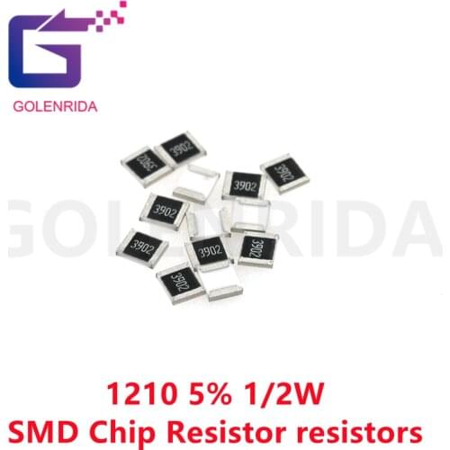 100pcs 1210 5% 1/2W SMD Chip Resistor resistors 0R - 560K 0 10 100 220 470 ohm 0R 10R 100R 220R 470R 1K 2.2K 4.7K 10K 100K