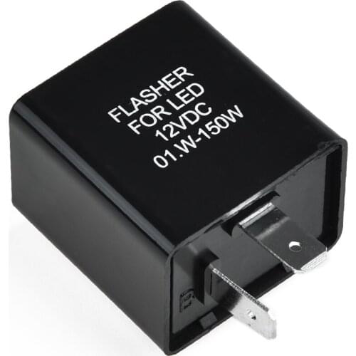 Replacement LED Flasher Relay Electronic Fix Fast Hyper Flash PVC Plastic Black