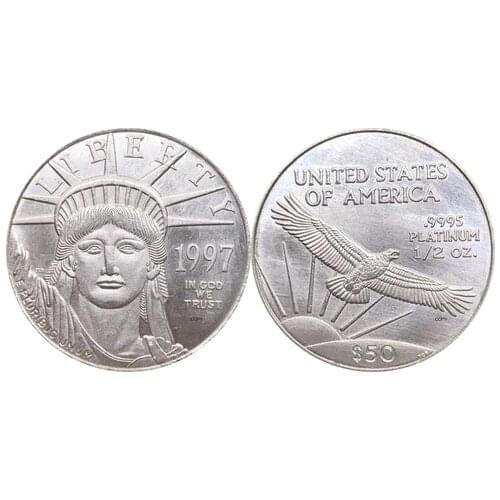 United States 1997 1998 1999 2000 2001 2002 2003 2004 Liberty US $50 Half Ounce Bullion Silver Plated Copy Commemorative Coins
