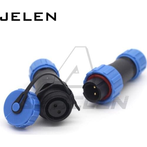Sp13 2Pin Waterproof & Dustproof Aviation Connector,IP68, Cable Connector+Rear mount,2 pin plug and socket,wire connector