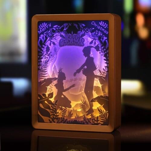 Souvenirs Acrylic And Shadow Paper Carved Lights Diy 3D Night Lights Creative Christmas Gift Painting For Children